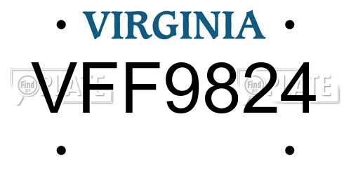 VFF9824 Virginia License Plate