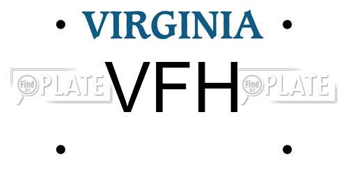 VFH Virginia License Plate