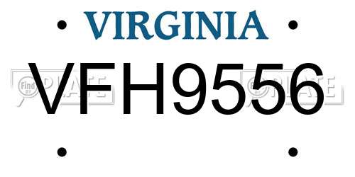 VFH9556 Virginia License Plate