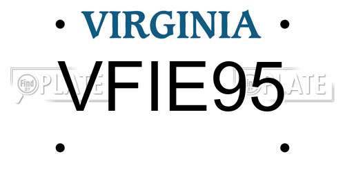 VFIE95 Virginia License Plate