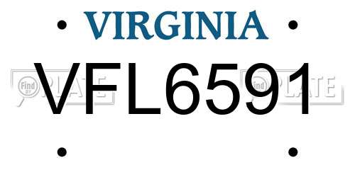 VFL6591 Virginia License Plate