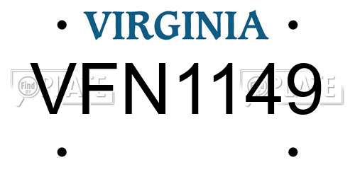 VFN1149 Virginia License Plate