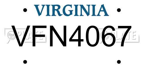 VFN4067 Virginia License Plate