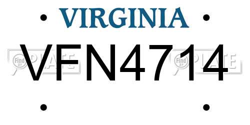 VFN4714 Virginia License Plate