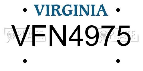 VFN4975 Virginia License Plate