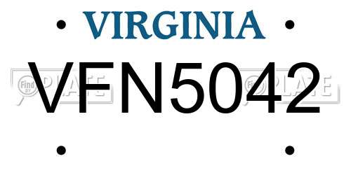 VFN5042 Virginia License Plate