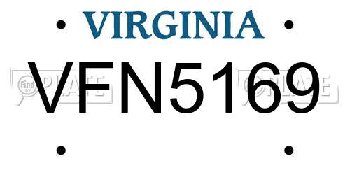 VFN5169 Virginia License Plate