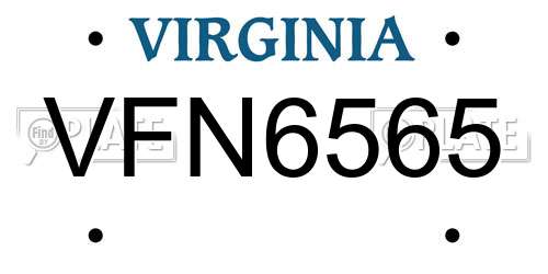 VFN6565 Virginia License Plate