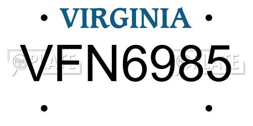 VFN6985 Virginia License Plate