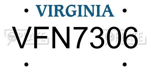 VFN7306 Virginia License Plate