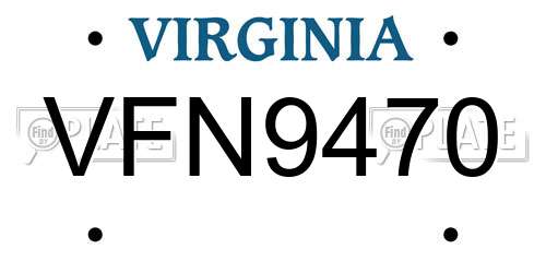 VFN9470 Virginia License Plate