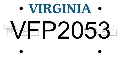 VFP2053 Virginia License Plate