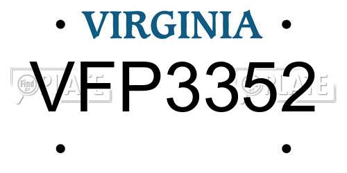 VFP3352 Virginia License Plate