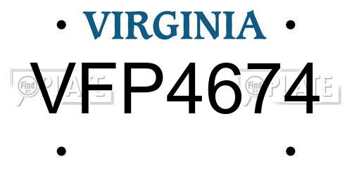VFP4674 Virginia License Plate