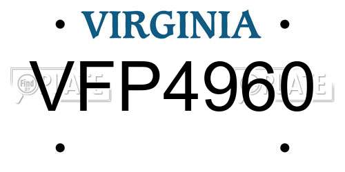 VFP4960 Virginia License Plate