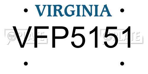 VFP5151 Virginia License Plate