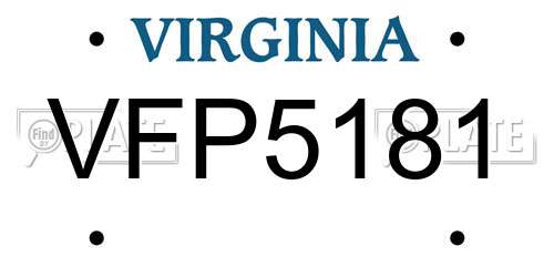 VFP5181 Virginia License Plate
