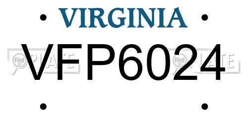 VFP6024 Virginia License Plate