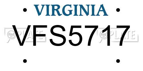 VFS5717 Virginia License Plate