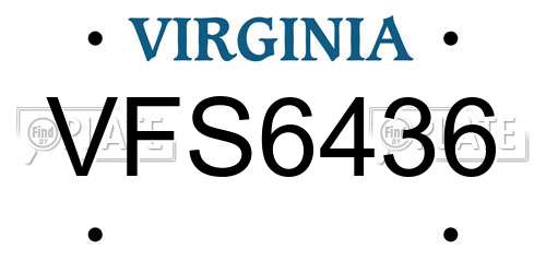 VFS6436 Virginia License Plate