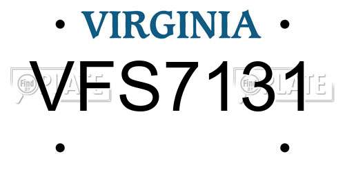 VFS7131 Virginia License Plate