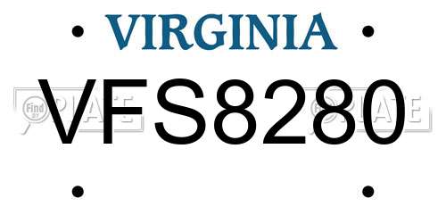 VFS8280 Virginia License Plate
