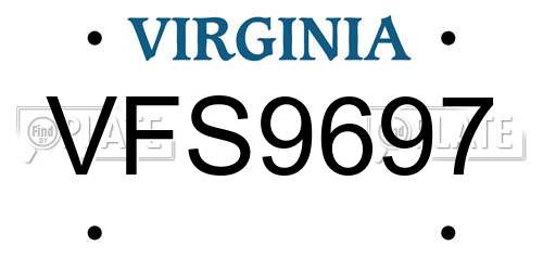 VFS9697 Virginia License Plate