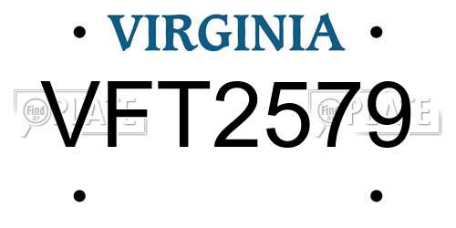 VFT2579 Virginia License Plate