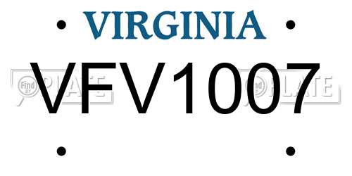 VFV1007 Virginia License Plate