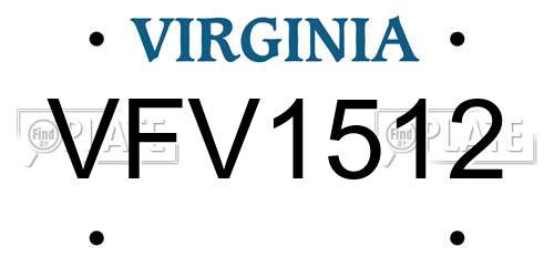 VFV1512 Virginia License Plate