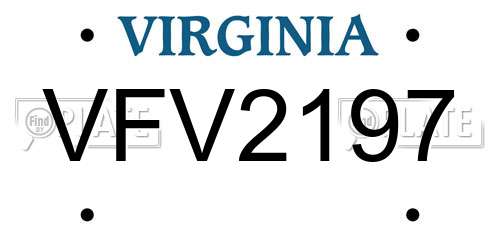 VFV2197 Virginia License Plate