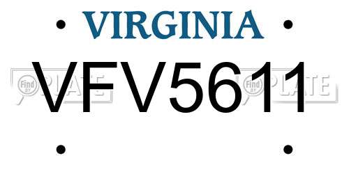 VFV5611 Virginia License Plate