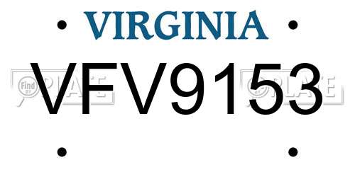 VFV9153 Virginia License Plate
