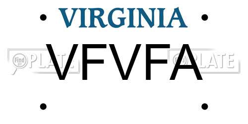 VFVFA Virginia License Plate