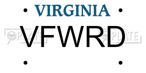VFWRD Virginia License Plate