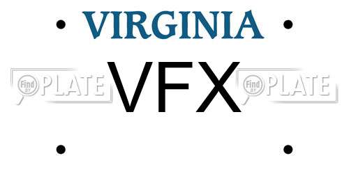 VFX Virginia License Plate