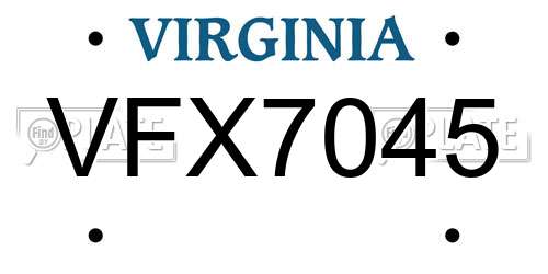 VFX7045 Virginia License Plate