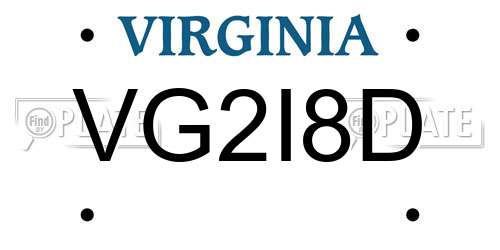 VG2I8D Virginia License Plate