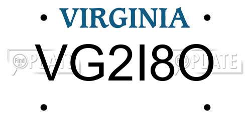 VG2I8O Virginia License Plate