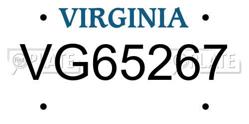 VG65267 Virginia License Plate