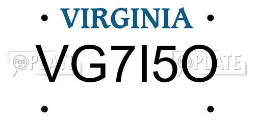 VG7I5O Virginia License Plate