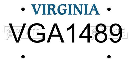 VGA1489 Virginia License Plate