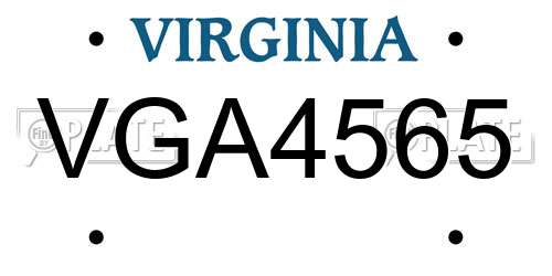 VGA4565 Virginia License Plate