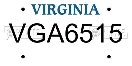VGA6515 Virginia License Plate