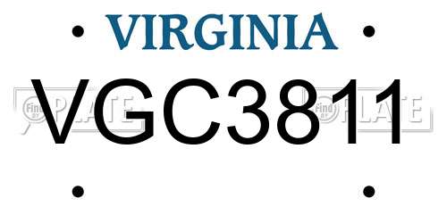 VGC3811 Virginia License Plate