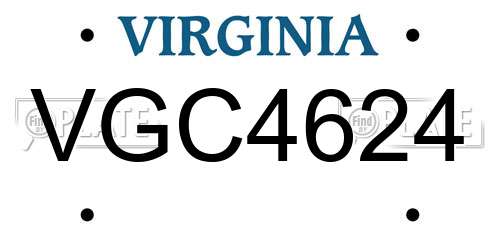 VGC4624 Virginia License Plate