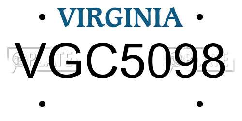 VGC5098 Virginia License Plate