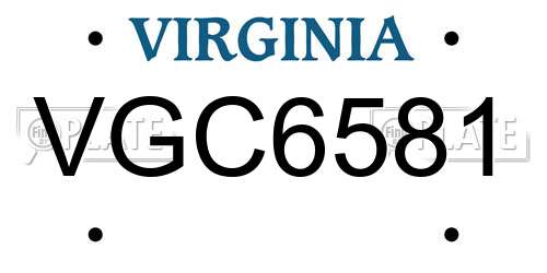 VGC6581 Virginia License Plate