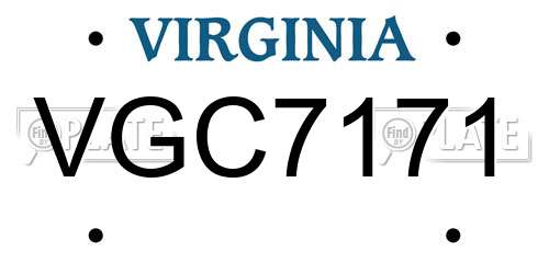 VGC7171 Virginia License Plate