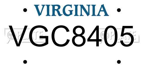 VGC8405 Virginia License Plate